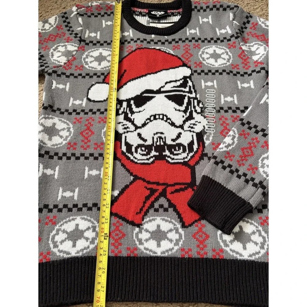 New Star Wars Storm Troopers Long Sleeve Sweater Christmas Gray Medium NWT JBHS
